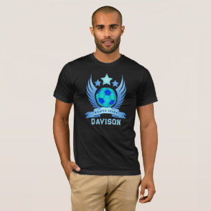 Camiseta Emblema de estrella de fútbol azul Regalos de cu