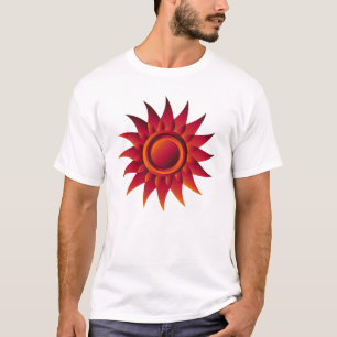 Camiseta Emblema de explosión solar ardiente - Radiación ro