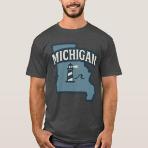 Camiseta emblema de familia de faro de Michigan