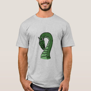Camiseta Emblema de fantasía del dragón verde esmeralda