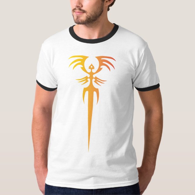 Camiseta Emblema de Fénix Tribal Oscuro – Símbolo Mítico (Anverso)