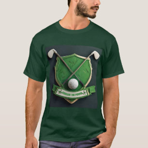 Camiseta Emblema de golf verde con palos y pelota