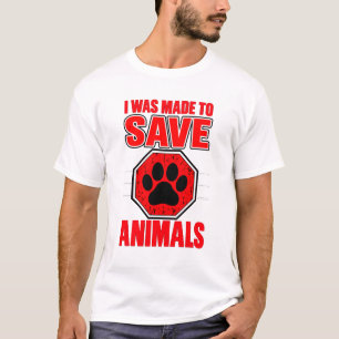 Camiseta Emblema de Huella de Garra de Rescate de Animales 