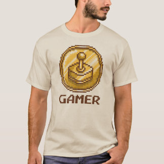 Camiseta Emblema de Joystick Gamer Pixel - Juegos Retro