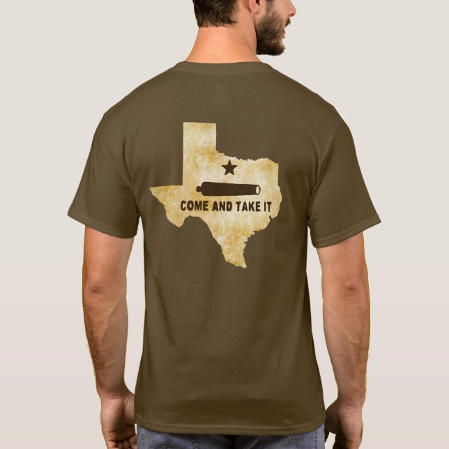 Camiseta Emblema de la bandera Come and Take It en Texas (Reverso)