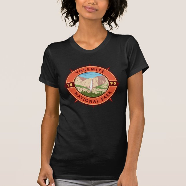 Camiseta Emblema de la brújula retro del Parque Nacional Yo (Anverso)