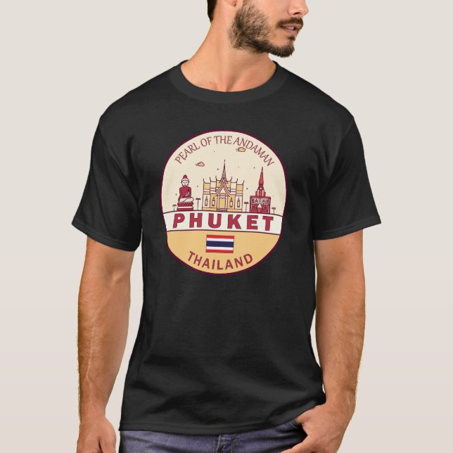 Camiseta Emblema de la línea aérea de Phuket Thailand City (Anverso)