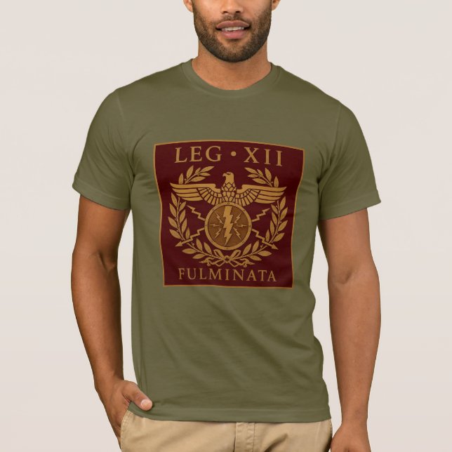 Camiseta Emblema de Legio XII Fulminata Relámpago Romano (Anverso)