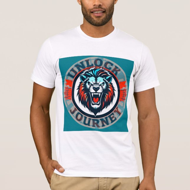 Camiseta Emblema de León Rugiendo con Desbloquear Viaje (Anverso)