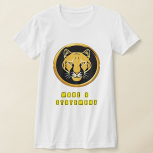Camiseta Emblema de Pantera Dorada
