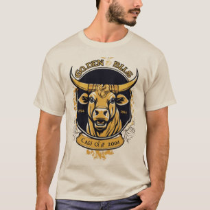Camiseta Emblema de Reunión de Toros Dorados Vintage