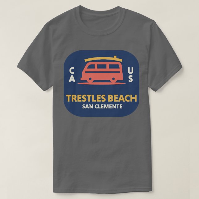 Camiseta Emblema de surf retro Trestles a San Clemente Cali (Diseño del anverso)