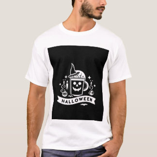 Camiseta Emblema de taza de café de cráneo de Halloween min