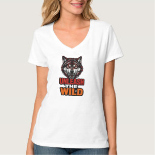Camiseta Emblema del lobo rojo salvaje