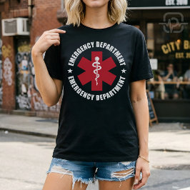 Camiseta Emblema médico de la estrella de la vida del depar