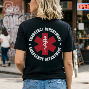 Camiseta Emblema médico de la estrella de la vida del depar