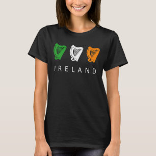 Camiseta Emblema medieval irlandés del Arpa Triple Celta