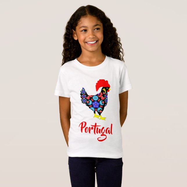 Camiseta Emblema nacional portugués Barcelos Rooster (Anverso completo)
