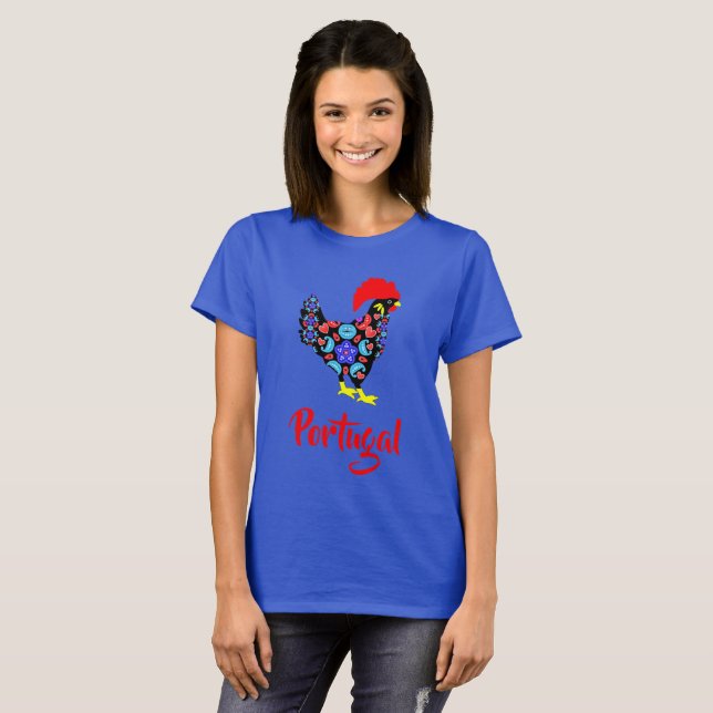 Camiseta Emblema nacional portugués Barcelos Rooster (Anverso completo)