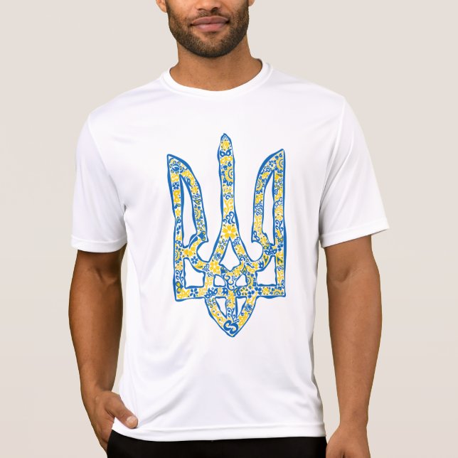 Camiseta Emblema nacional ucraniano trident tryzub (Anverso)