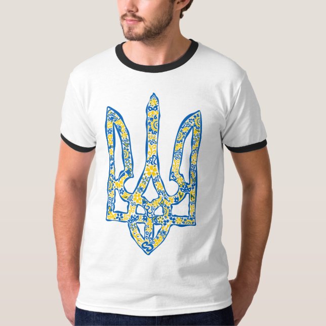 Camiseta Emblema nacional ucraniano trident tryzub (Anverso)
