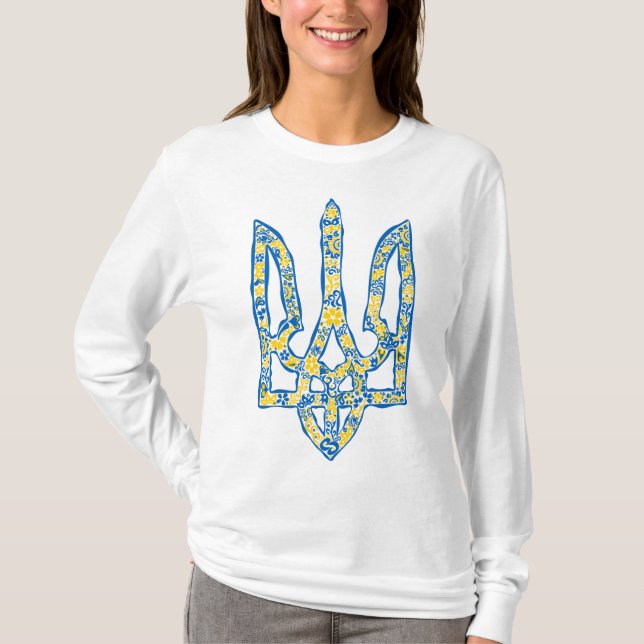 Camiseta Emblema nacional ucraniano trident tryzub (Anverso)