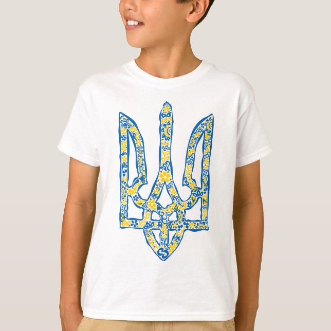 Camiseta Emblema nacional ucraniano trident tryzub (Anverso)
