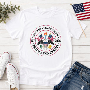 Camiseta Emblema Patriótico del Águila del 250 Aniversario 
