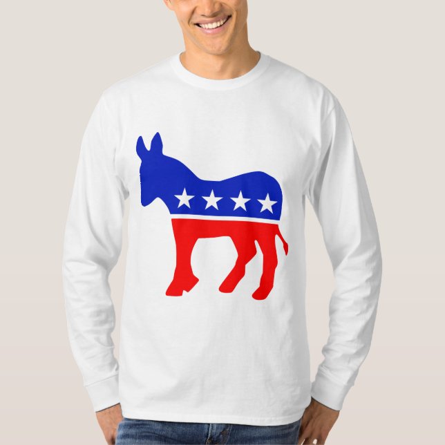 Camiseta Emblema político Fiesta democrático (Donkey) (Anverso)