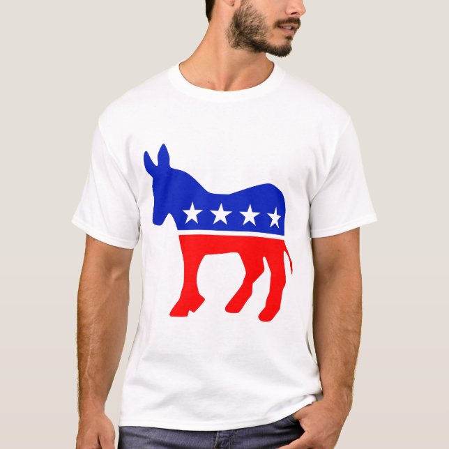 Camiseta Emblema político Fiesta democrático (Donkey) (Anverso)