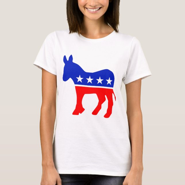 Camiseta Emblema político Fiesta democrático (Donkey) (Anverso)