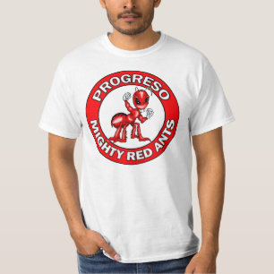 Camiseta Emblema redondo de las hormigas rojas de Progreso