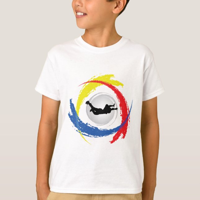 Camiseta Emblema tricolor de Skydiving (Anverso)