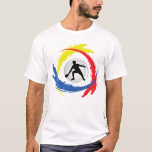Camiseta Emblema tricolor del ping-pong