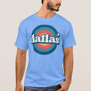 Camiseta Emblema vintage Dallas Sunset Seal Retro City para