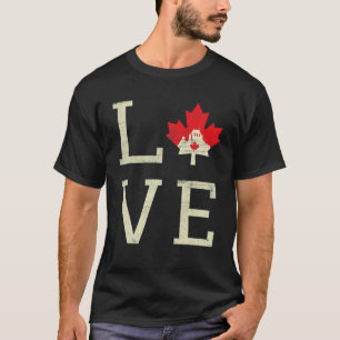 Camiseta emblemático amor Día de Canadá arce orgullo bander