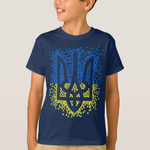 Camiseta emblemático tridente ucraniano tryzub dispersando 