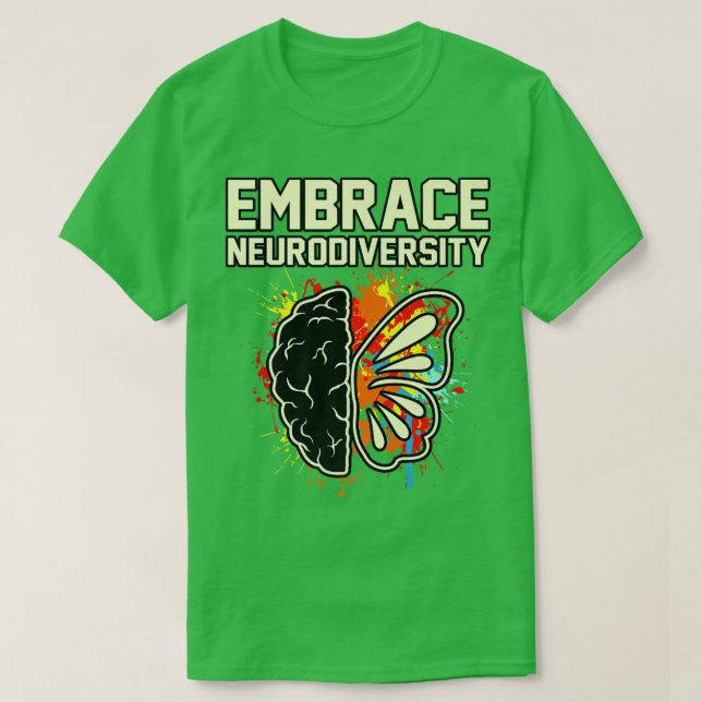 Camiseta Embrace Neurodiversity ADHD Awareness Orange Ribbo (Diseño del anverso)
