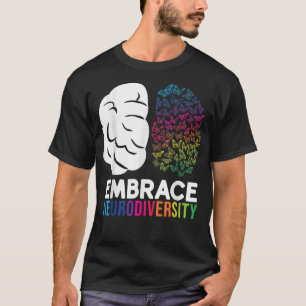 Camiseta Embrace Neurodiversity Autism ADHD ASD Rainbow Bra