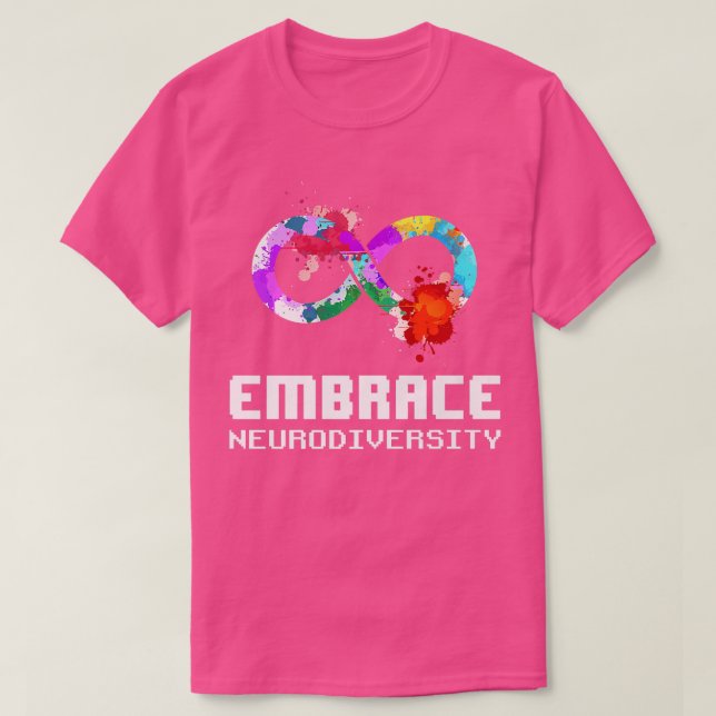 Camiseta Embrace Neurodiversity Autism ADHD ASD Rainbow Bra (Diseño del anverso)