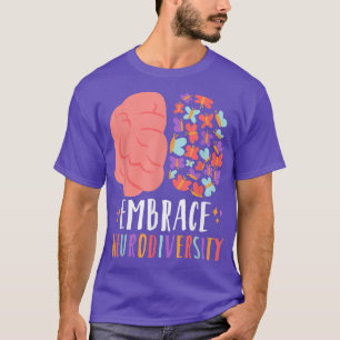 Camiseta Embrace Neurodiversity Autism ADHD ASD Rainbow Bra