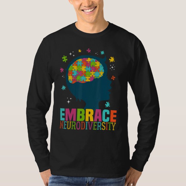 Camiseta Embrace Neurodiversity Autism Awareness ASD Neurod (Anverso)