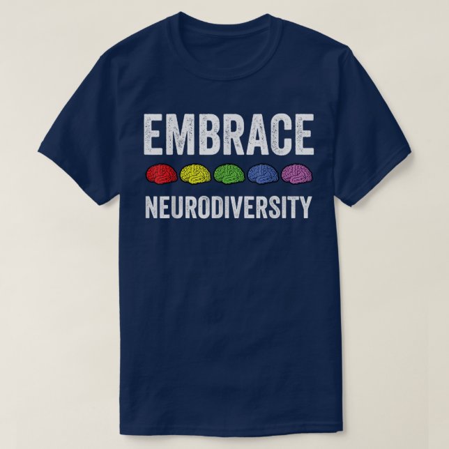 Camiseta Embrace Neurodiversity Brain ADHD Autism Awareness (Diseño del anverso)