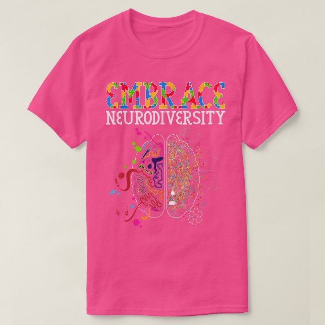 Camiseta Embrace Neurodiversity Brain ADHD Autism Awareness (Diseño del anverso)