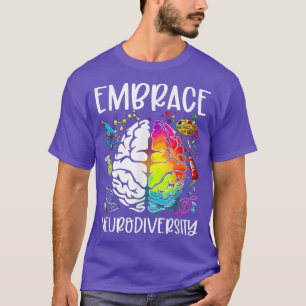 Camiseta Embrace Neurodiversity Brain Rainbow ADHD Autism A