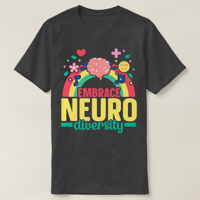 Camiseta Embrace Nuerodiversity Think Differently ADHD Awar (Diseño del anverso)