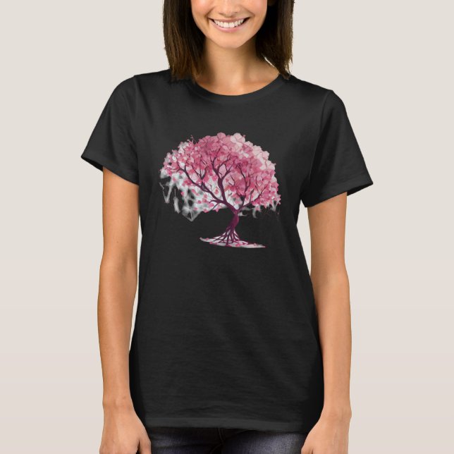 Camiseta Embrace Spring with a Unique Cherry Blossom Geomet (Anverso)