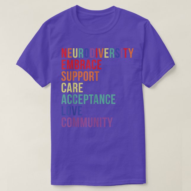 Camiseta Embrace Support Neurodiversity Brain ADHD Autism A (Diseño del anverso)