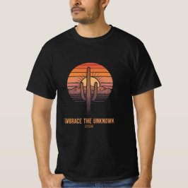 Camiseta Embrace the Unknown 2026-Retro Desert Sunset Cactu