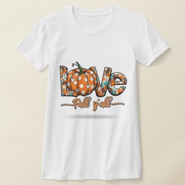 Camiseta Embrace Your Autumn Vibe: 'Fall Y'all' Leopard Pri (Distribución)